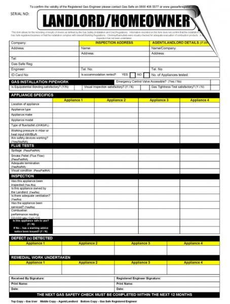landlord gas safety certificate